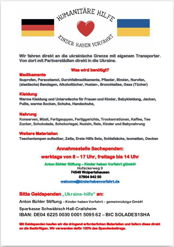 Flyer Kinder haben Vorfahrt